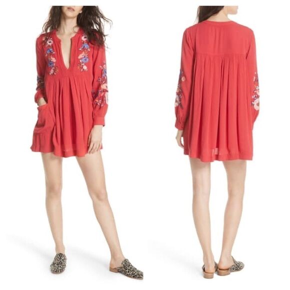 Free People Mia Embroidered Minidress - Picture 1 of 8